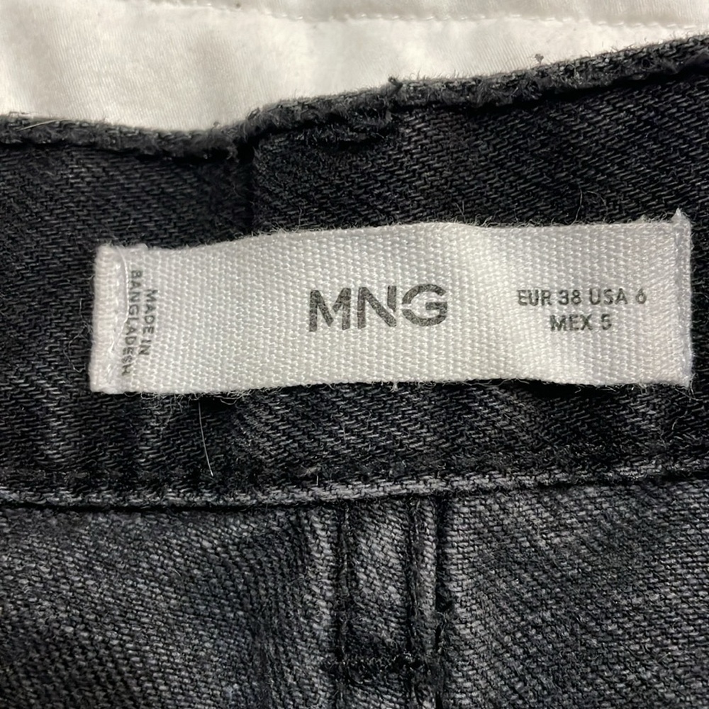 MNG | Mango | Talla |Black | Denim | Cotton | High-Waisted | Jean Short | Size 6 - Picture 7 of 13